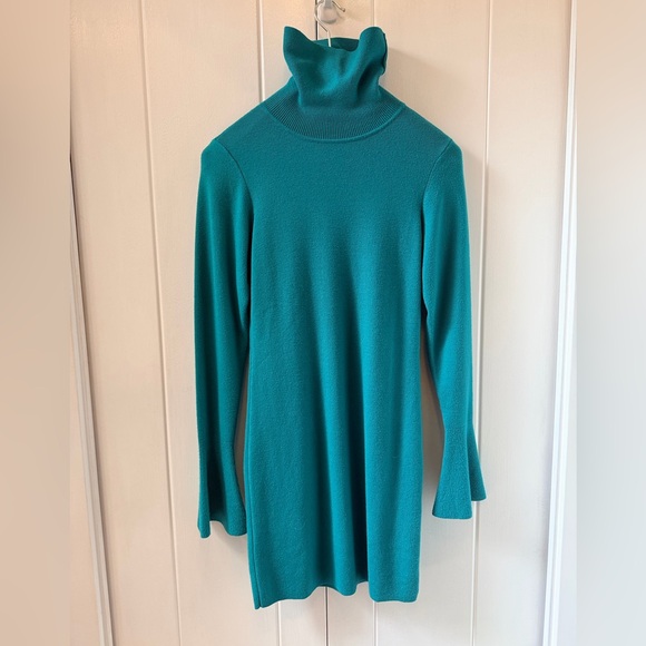 Lovers + Friends Unstoppable  Mini Knit Dress in Teal. Size Large. - Picture 3 of 4